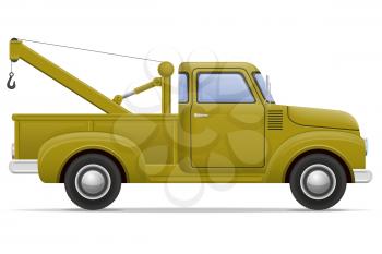old retro car pickup vector illustration isolated on white background