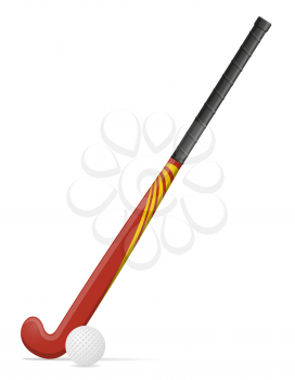 field hockey sport and ball equipment vector illustration isolated on white background