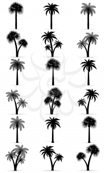 palm tree black outline silhouette vector illustration isolated on white background