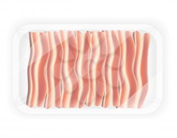 sliced bacon in the package vector illustration isolated on white background