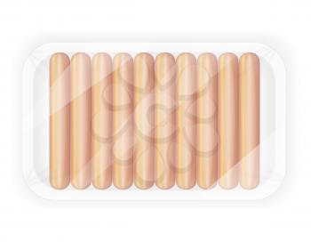 sausage in the package vector illustration isolated on white background