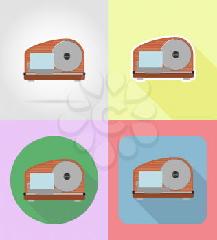  slicer household appliances for kitchen flat icons vector illustration isolated on background