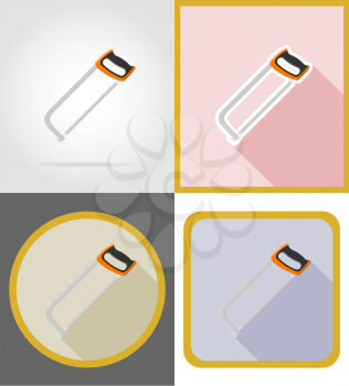 saw repair and building tools flat icons vector illustration isolated on white background