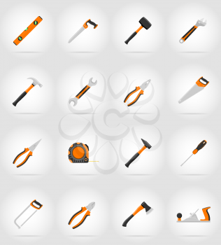 repair and building tools flat icons vector illustration isolated on white background