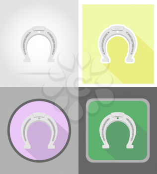 horseshoe wild west flat icons vector illustration isolated on background