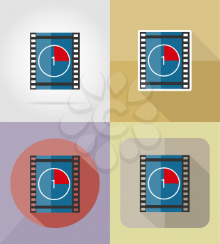 movie film flat icons vector illustration isolated on background