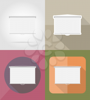 projection screen flat icons vector illustration isolated on background