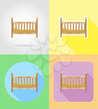 baby toys and accessories flat icons vector illustration isolated on background
