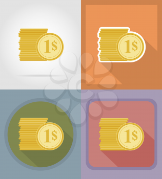 casino objects and equipment flat icons illustration isolated on background