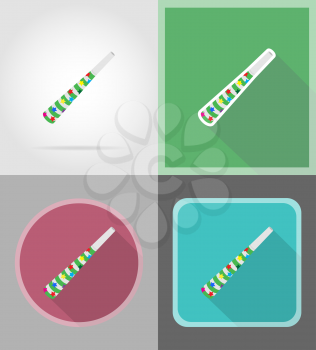 pipe for celebration flat icons vector illustration isolated on background