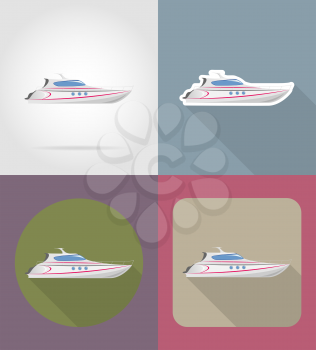 yaht flat icons vector illustration isolated on background
