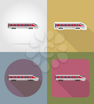 train flat icons vector illustration isolated on background