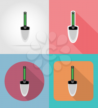 gardening small shovel flat icons vector illustration isolated on background