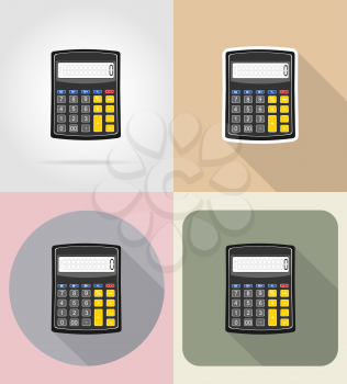calculator flat icons vector illustration isolated on background