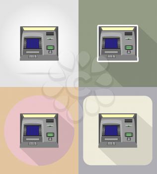 atm flat icons vector illustration isolated on background