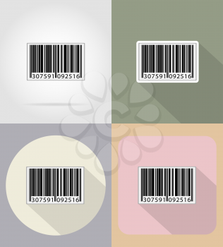 barcode flat icons vector illustration isolated on background