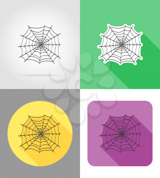 spider wed flat icons vector illustration isolated on background