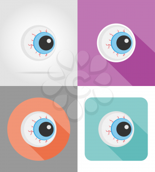halloween eyeball flat icons vector illustration isolated on background