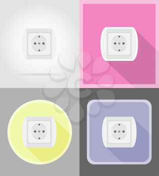 electrical socket flat icons vector illustration isolated on background