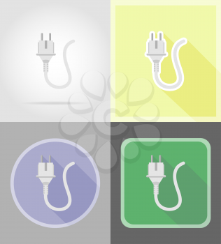 electrical plug flat icons vector illustration isolated on background