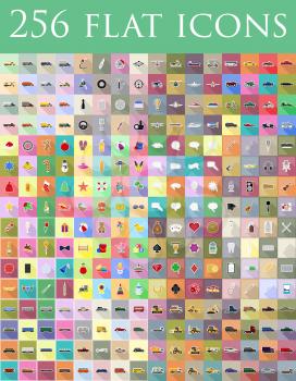 diverse set of flat icons vector illustration isolated on background