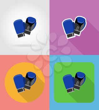 boxing gloves flat icons vector illustration isolated on background