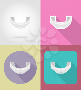 boxing cap flat icons vector illustration isolated on background