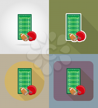 field for american football flat icons vector illustration isolated on background