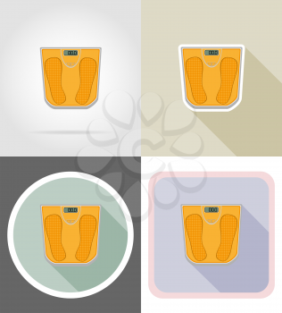 floor scale flat icons vector illustration isolated on background