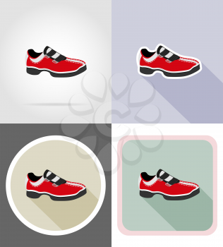 sport shoes flat icons vector illustration isolated on background