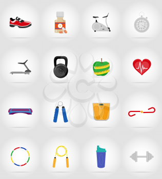 fitness flat icons vector illustration isolated on background