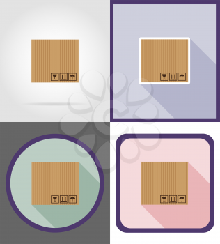 delivery cardboard box flat icons vector illustration isolated on background