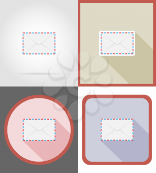 delivery mail flat icons vector illustration isolated on background
