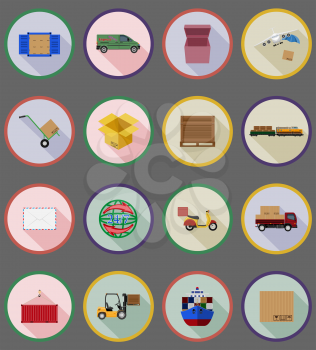 delivery flat icons vector illustration isolated on background