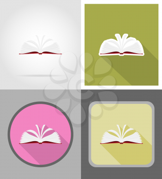 book flat icons vector illustration isolated on background