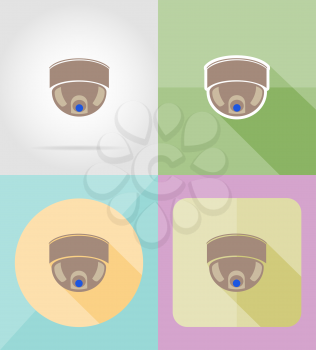 video surveillance camera for design flat icons vector illustration isolated on background