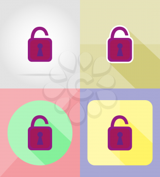 lock for design flat icons vector illustration isolated on background
