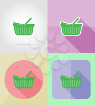 shopping flat icons vector illustration isolated on background