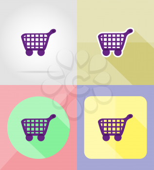 shopping flat icons vector illustration isolated on background