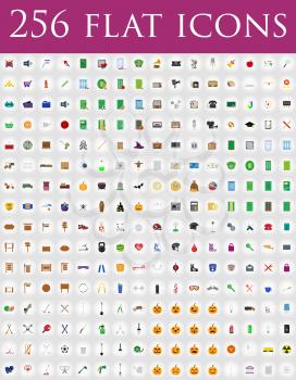 diverse set of flat icons vector illustration isolated on background