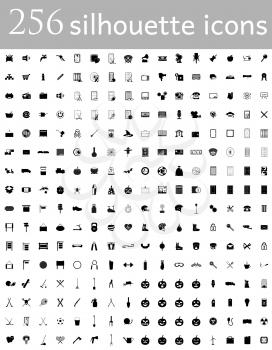 diverse set of flat icons silhouette vector illustration isolated on background