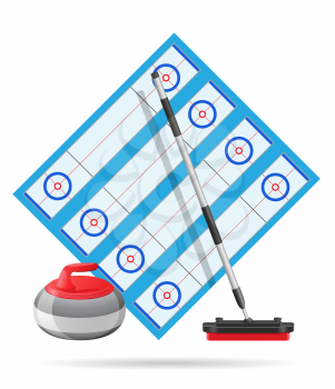 playground for curling sport game vector illustration isolated on white background