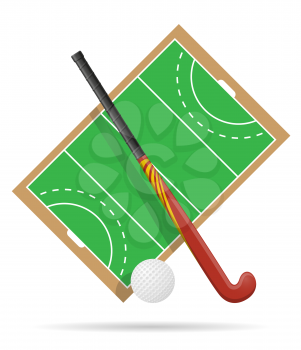 field of play in hockey on grass vector illustration isolated on white background