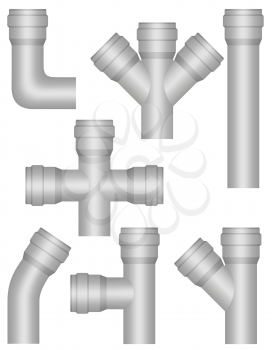 industry plastic pipes vector illustration isolated on white background