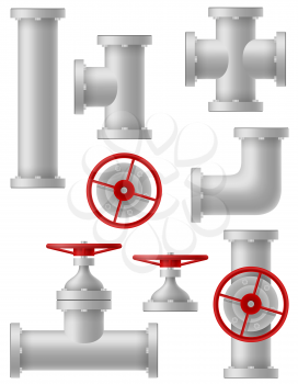 industry metalic pipes vector illustration isolated on white background