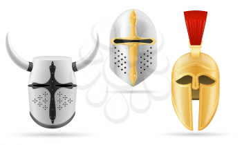 battle helmet medieval stock vector illustration isolated on white background