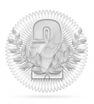 laureate wreath winner sport silver stock vector illustration isolated on white background