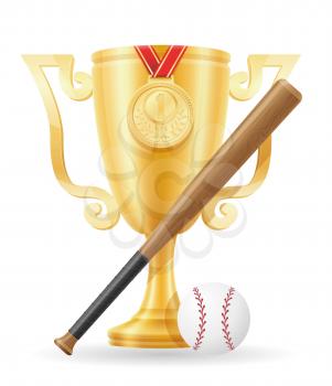 baseball cup winner gold stock vector illustration isolated on white background