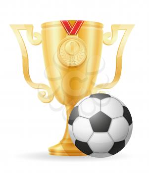soccer cup winner gold stock vector illustration isolated on white background