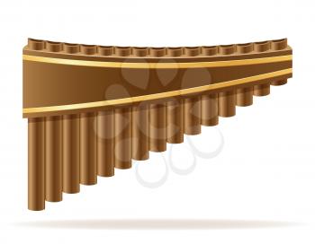 pan flute wind musical instruments stock vector illustration isolated on white background
